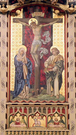 Crucifixion scene by Percy Bacon & Brothers, Halstead, Essex, 1895