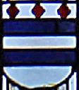 15th century stained glass in the east window of St Martin's Church, Stamford, Lincolnshire; Richard Flemming, Bishop of Lincoln coat of arms.
