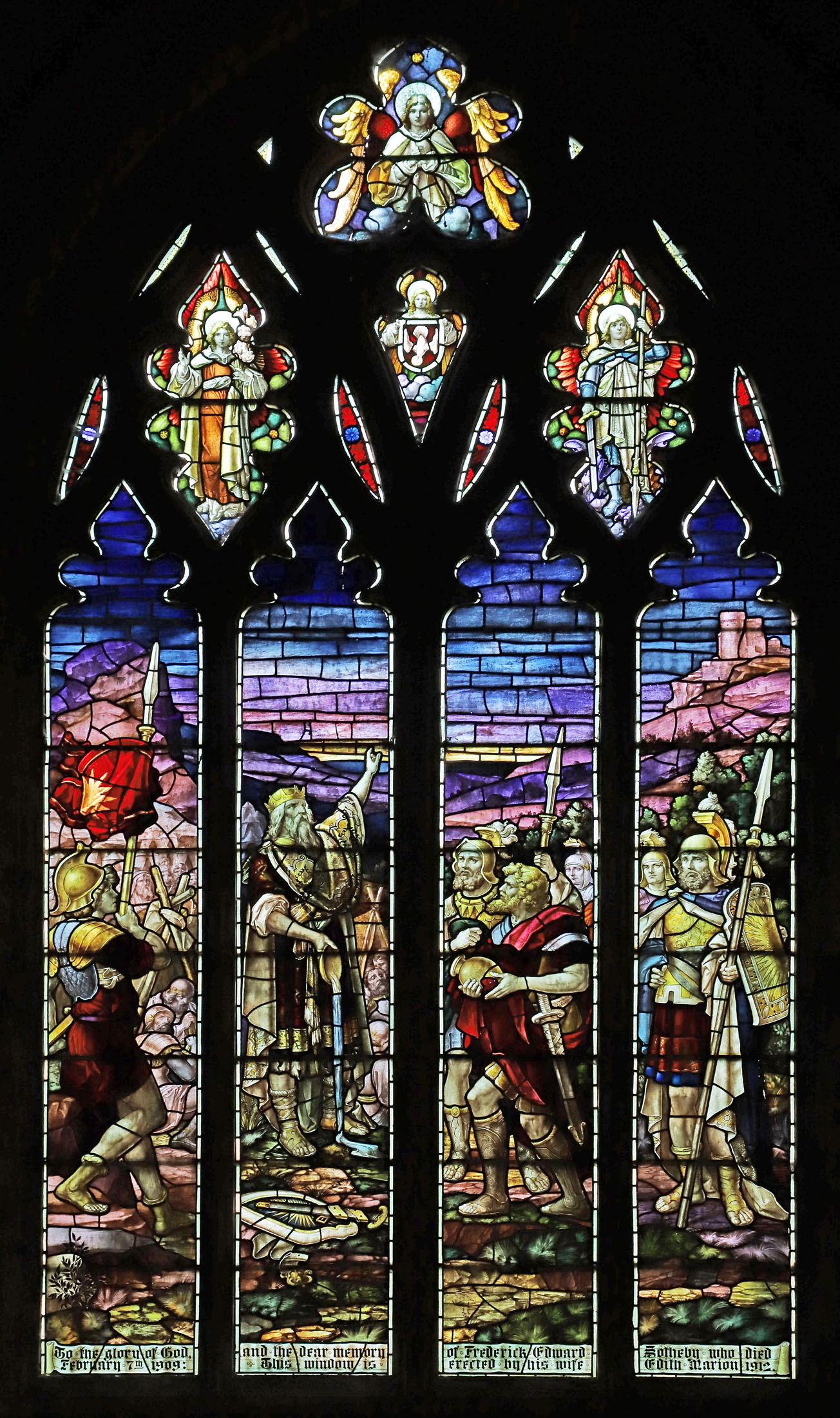 Ecton, East Window: The Offering of King David at the Cave of Adullam